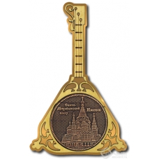 Магнит из бересты Ижевск Свято-Михайловский собор балалайка золото